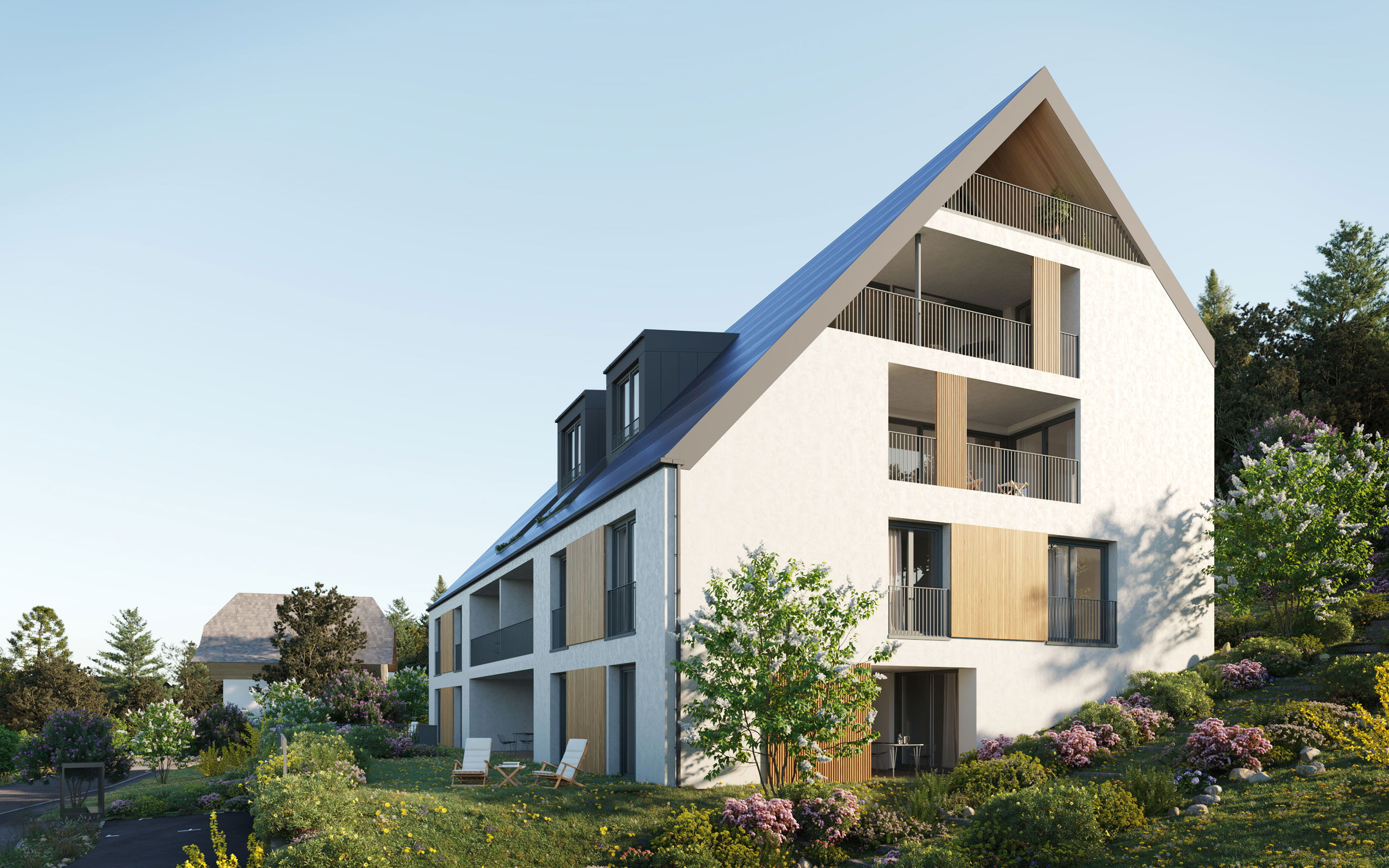 Immobilien Vermarktung Visualisierung - Architektur am Morgen
