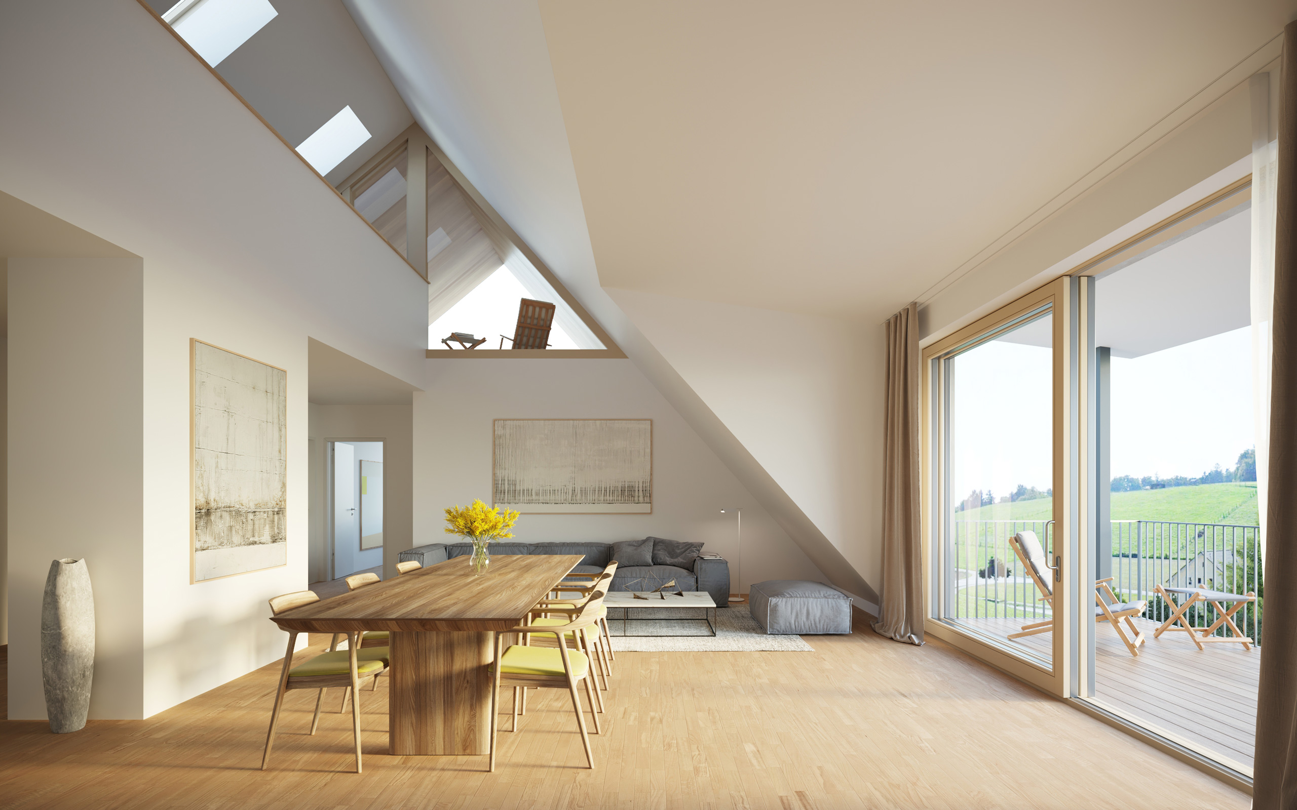 Immobilien Vermarktung Visualisierung - Dachgeschoss