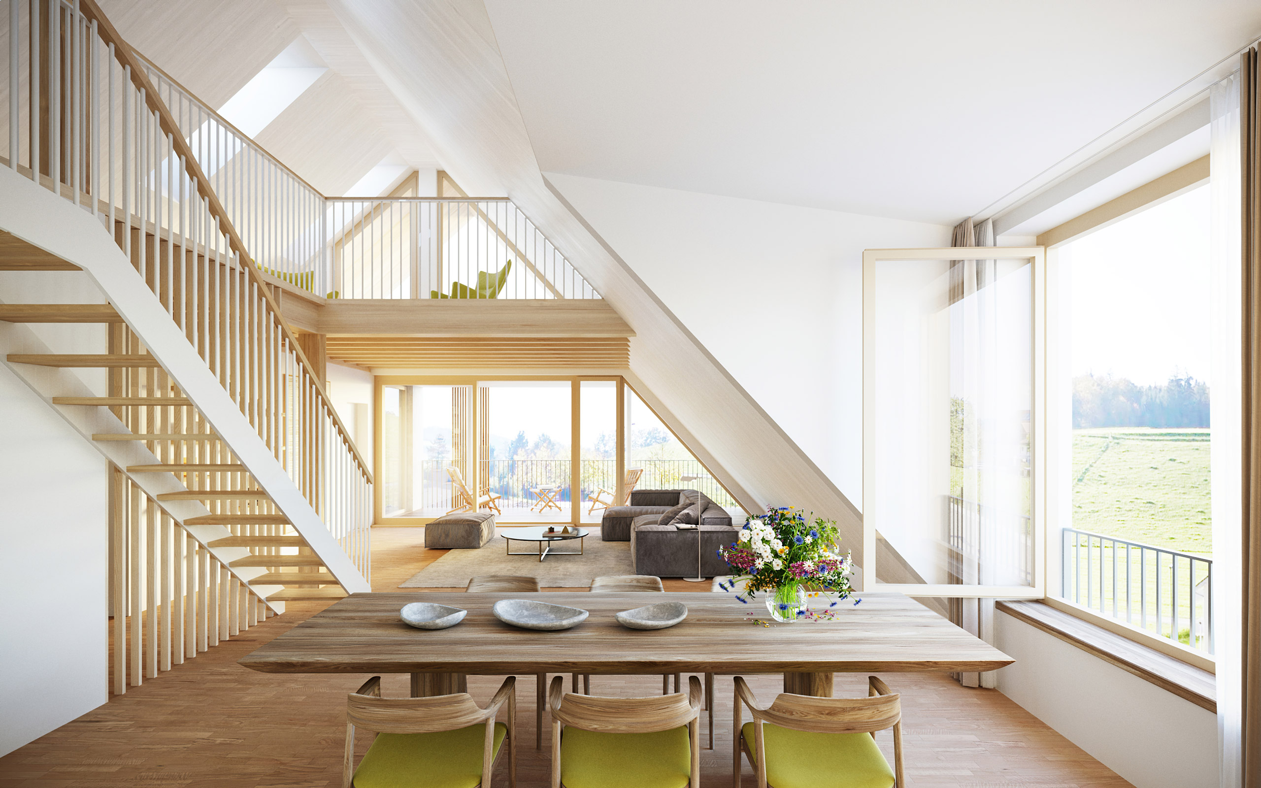 Immobilien Vermarktung Visualisierung - Dachgeschoss