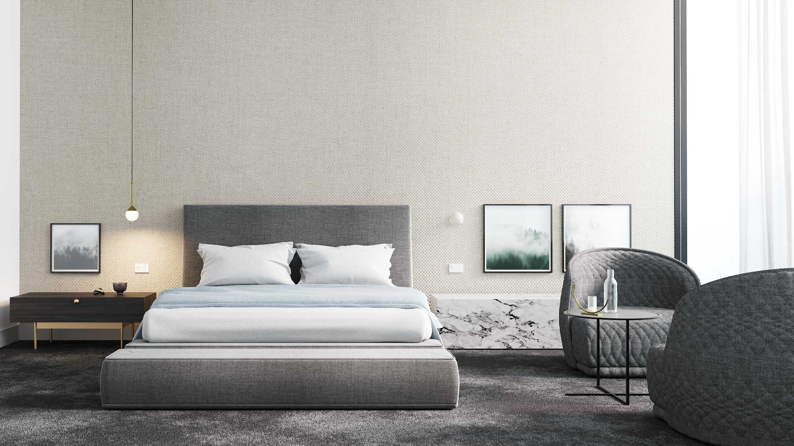 Immobilien Vermarktung Visualisierung - Innenraumgestaltung Schlafzimmer